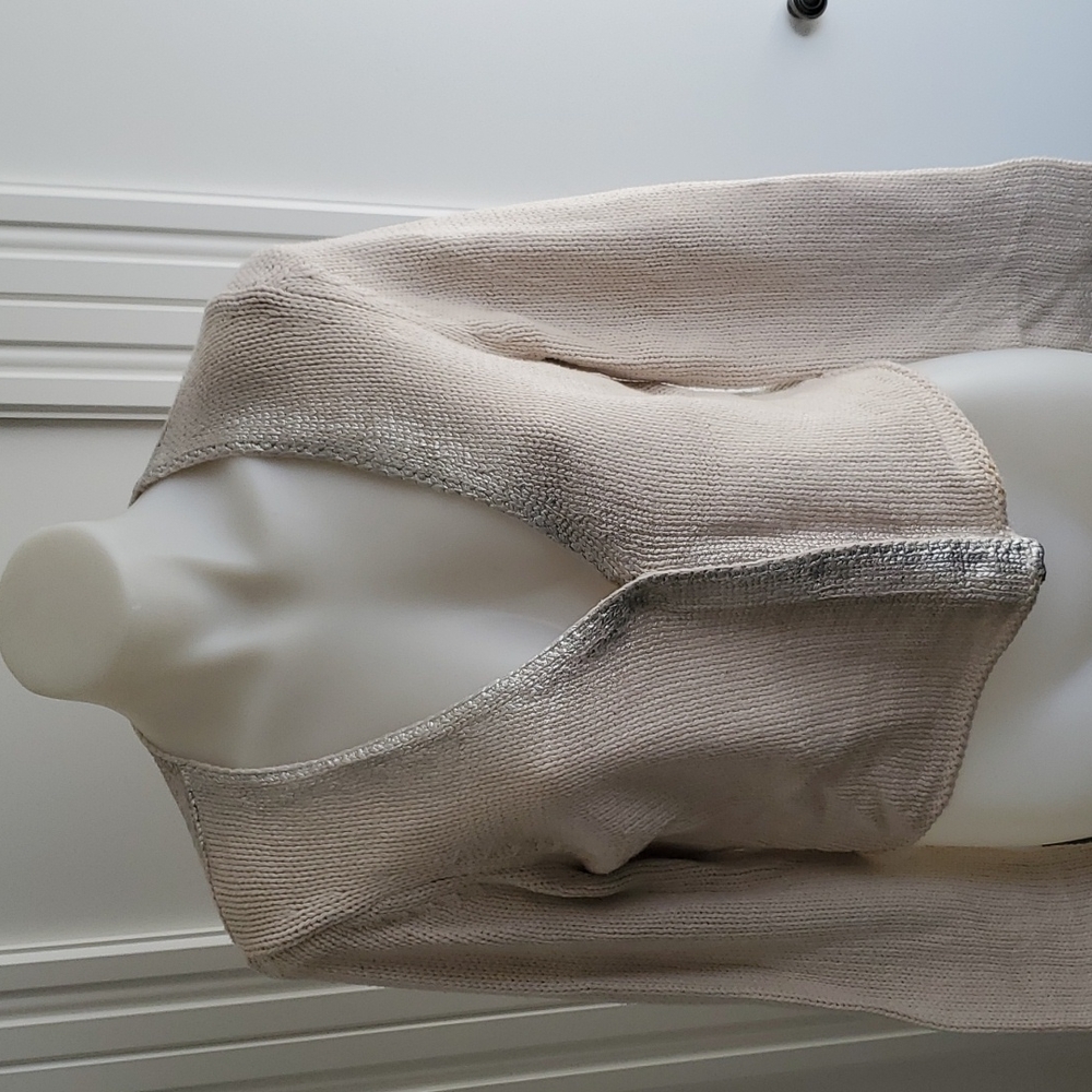 Sandwich Ladies Crop Sweater, size L. Cotton/Acrylic blend. Silver accenting.